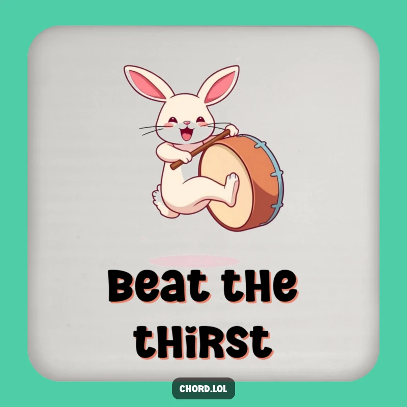 Funny Rabbit Drum Coaster - Beat Protection Funny Drink Gift