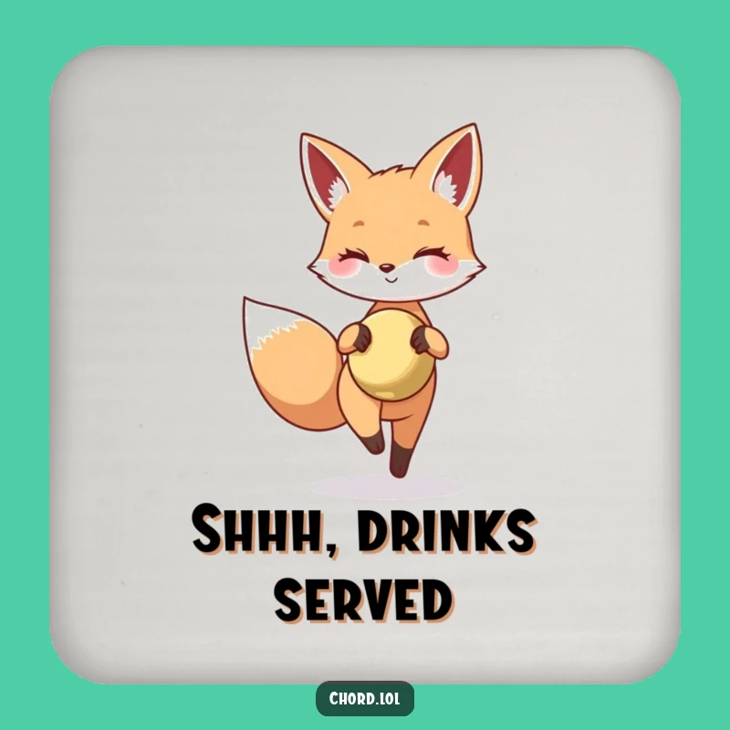 Funny Fox Cymbal Coaster - Tiptoeing Protection Funny Drink Gift