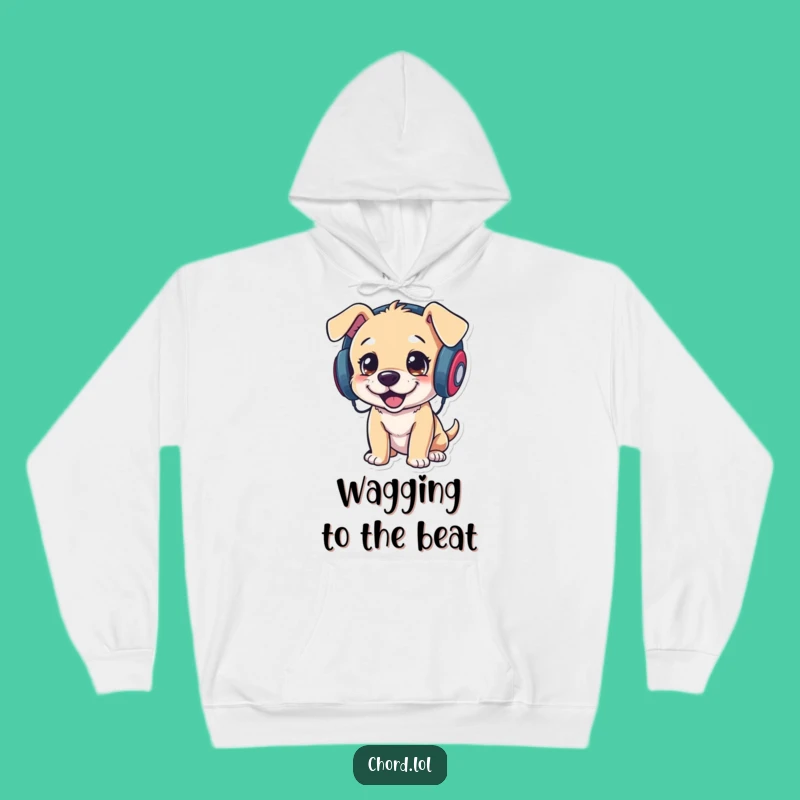 Cozy Funny Puppy DJ Hoodie - Warm and Humorous Music Fan Apparel