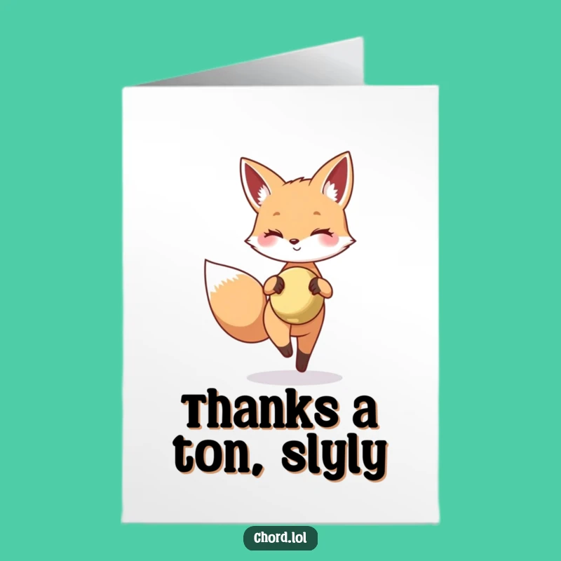 Free Printable Thank You Card: Fox's Tiny Cymbal - Downloadable