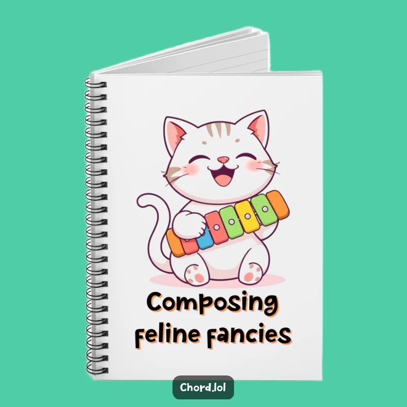 Funny Cat Xylophone Notebook - Journal Your Notes with Musical Feline Humor