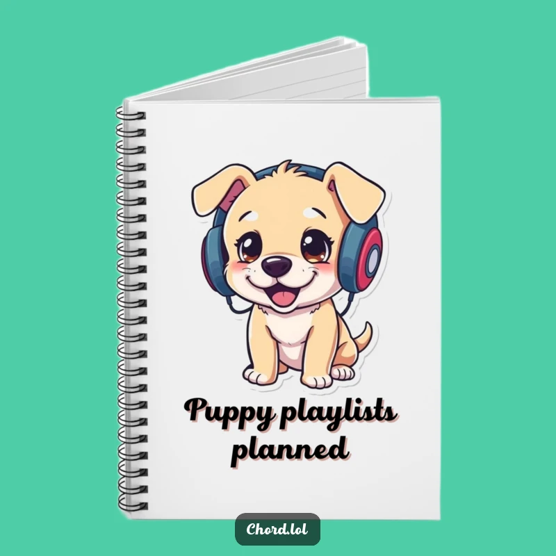 Funny Puppy DJ Notebook - Journal Your Ideas with Canine Musical Flair