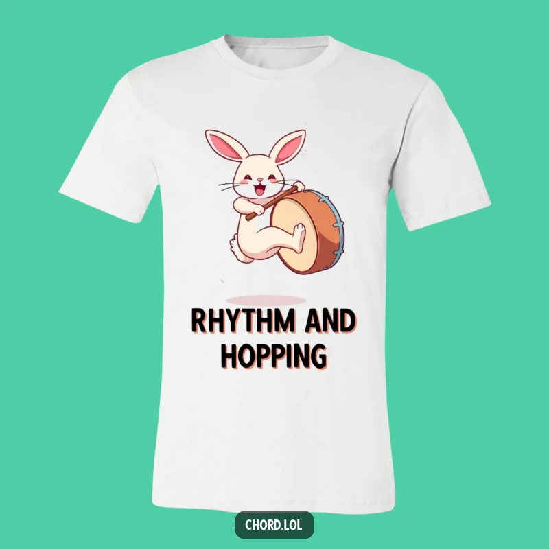 Funny Rabbit Drum T-Shirt - Jumping Percussionist Funny Gift Apparel